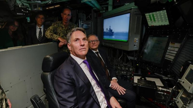 Prime Minister, the Hon Anthony Albanese MP with Deputy Prime Minister, the Hon Richard Marles MP, on a tour of a Virginia class US submarine at HMAS Stirling, in Western Australia.